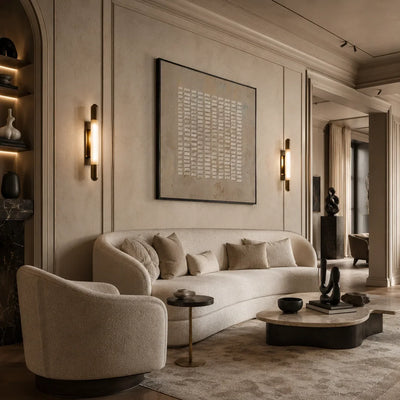 White Rhythm Textured Wall Art styled in a contemporary entryway | Olyrel
