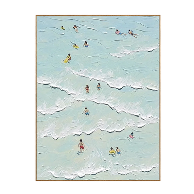 Aqua Swimmers Coastal Wall Art | Olyrel