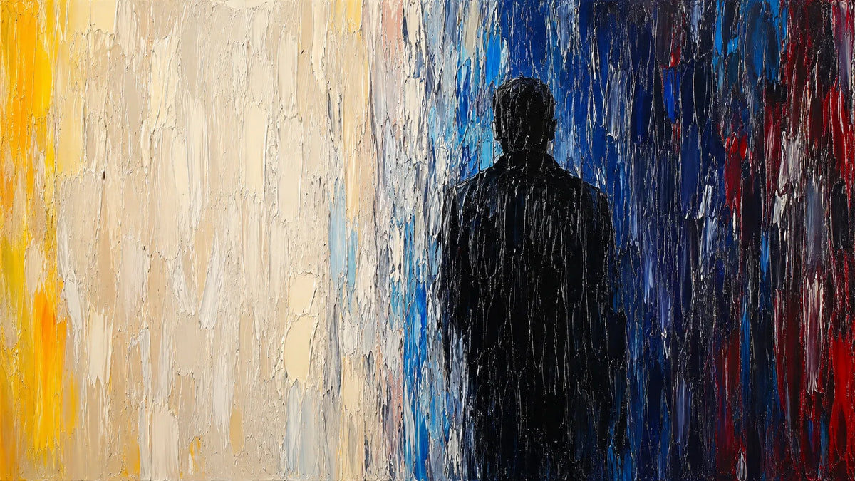 Shadow Figure Abstract Wall Art lifestyle view 2 | Olyrel