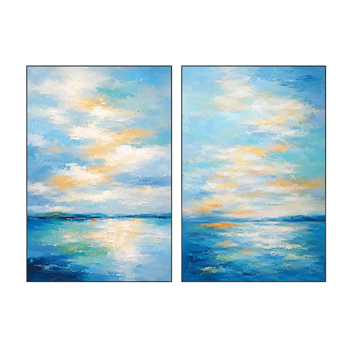 Azure Tide Diptych Wall Art | Olyrel