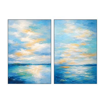 Azure Tide Diptych Wall Art | Olyrel