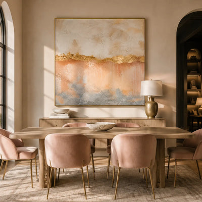 Blush Veil Textured Wall Art room scene 5 | Olyrel