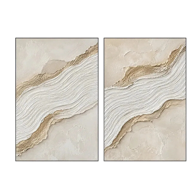 Gilded Wave Diptych Wall Art | Olyrel