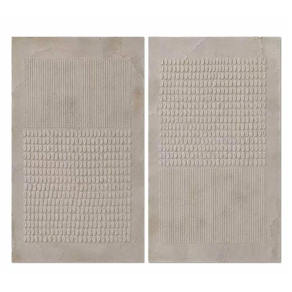 Linen Grid Diptych Wall Art | Olyrel