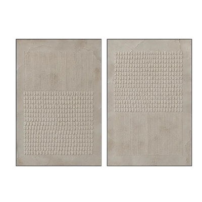 Linen Grid Diptych Wall Art | Olyrel