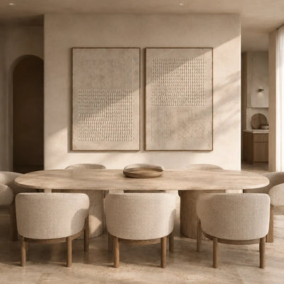 Linen Grid Diptych Wall Art room scene 3 | Olyrel