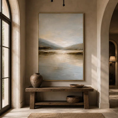 Dawn Estuary Landscape Wall Art room scene 3 | Olyrel