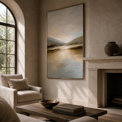 Dawn Estuary Landscape Wall Art room scene 5 | Olyrel