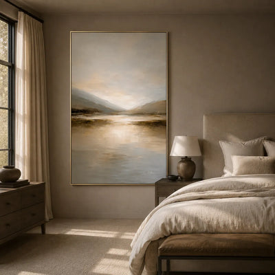 Dawn Estuary Landscape Wall Art room scene 6 | Olyrel