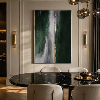 Verdant Cascade Abstract Wall Art room scene 3 | Olyrel