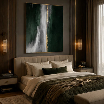 Verdant Cascade Abstract Wall Art room scene 4 | Olyrel