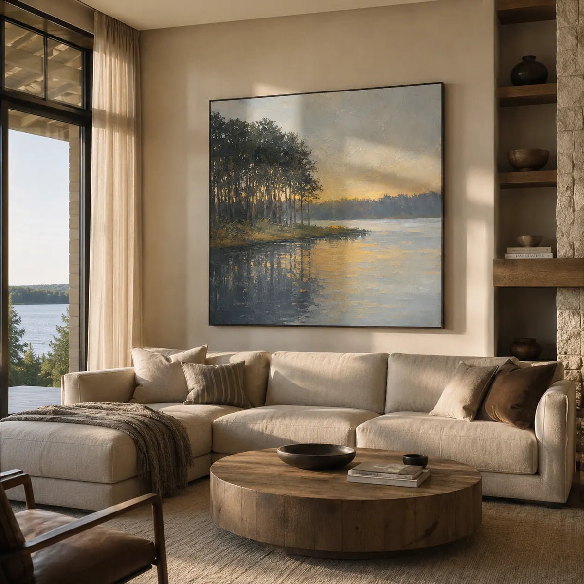 Golden Grove Landscape Wall Art room scene 2 | Olyrel
