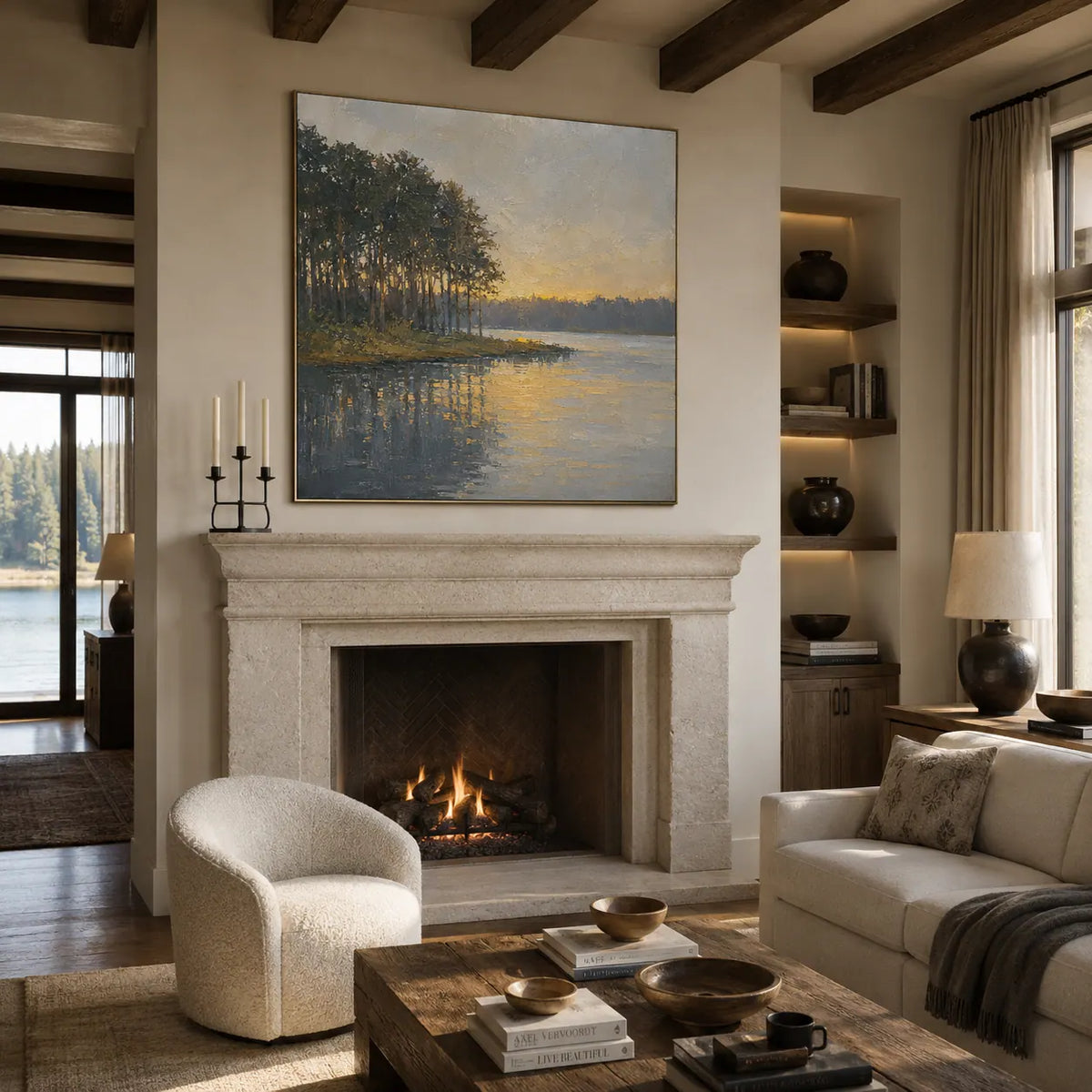 Golden Grove Landscape Wall Art room scene 4 | Olyrel
