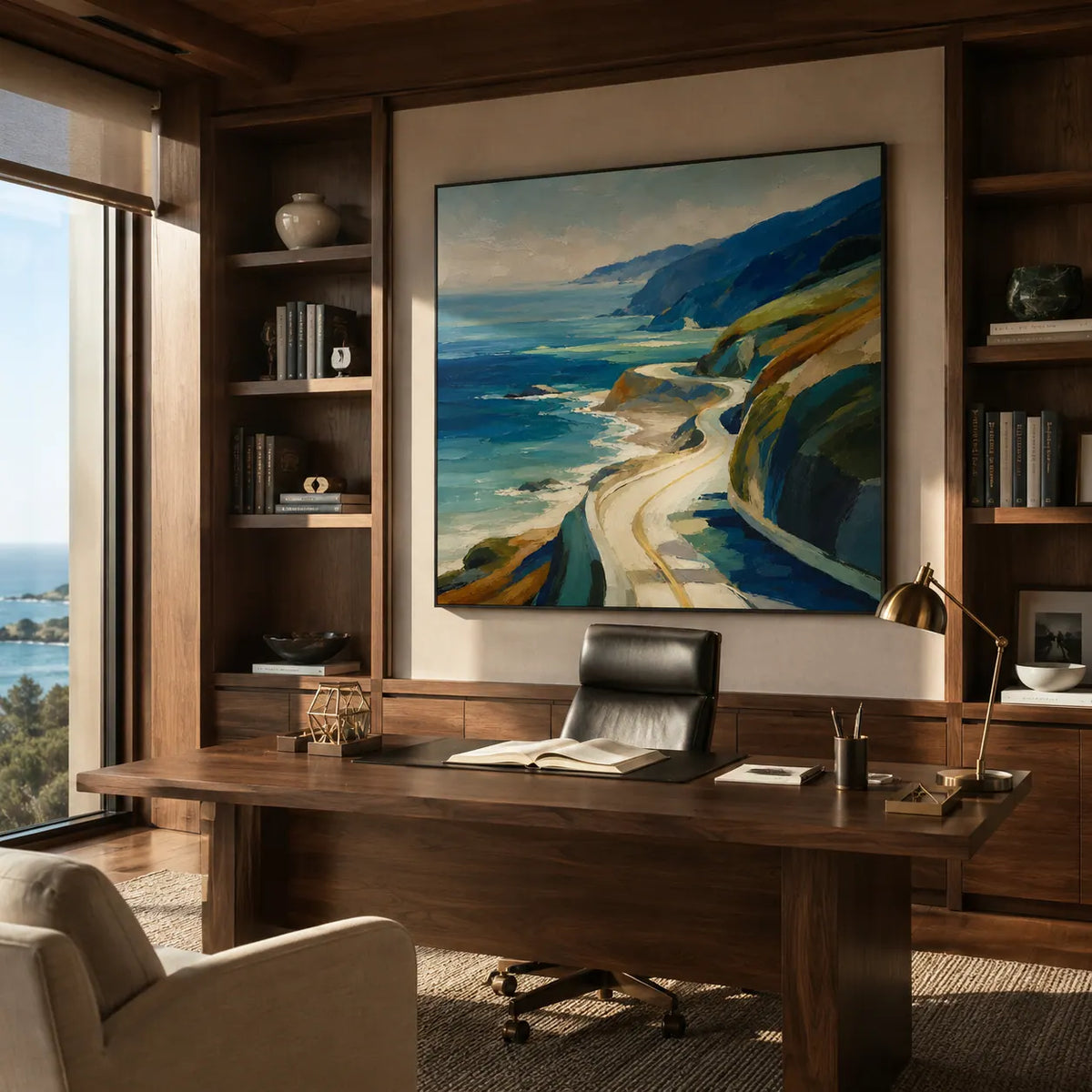 Coastal Road Landscape Wall Art room scene 4 | Olyrel