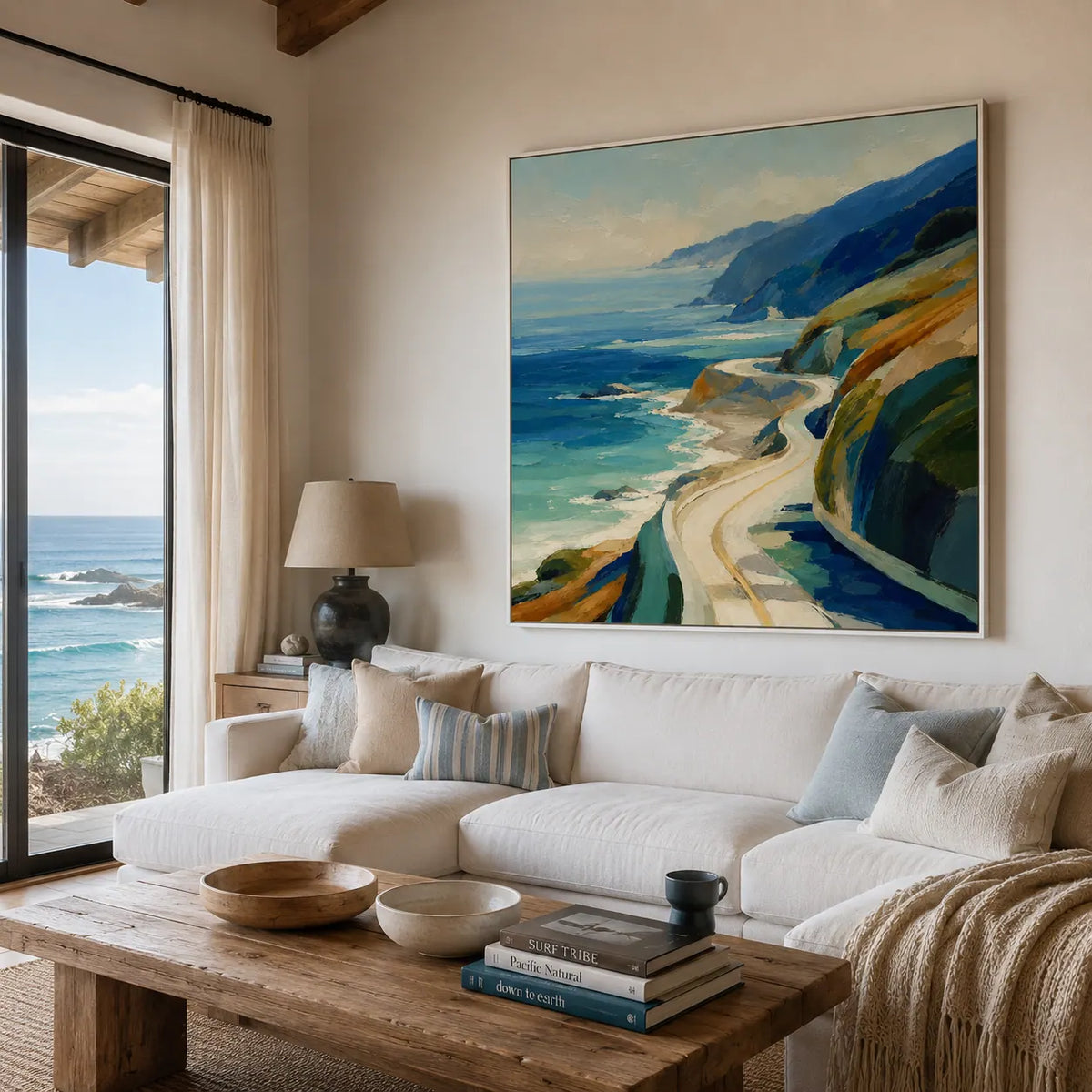 Coastal Road Landscape Wall Art room scene 5 | Olyrel