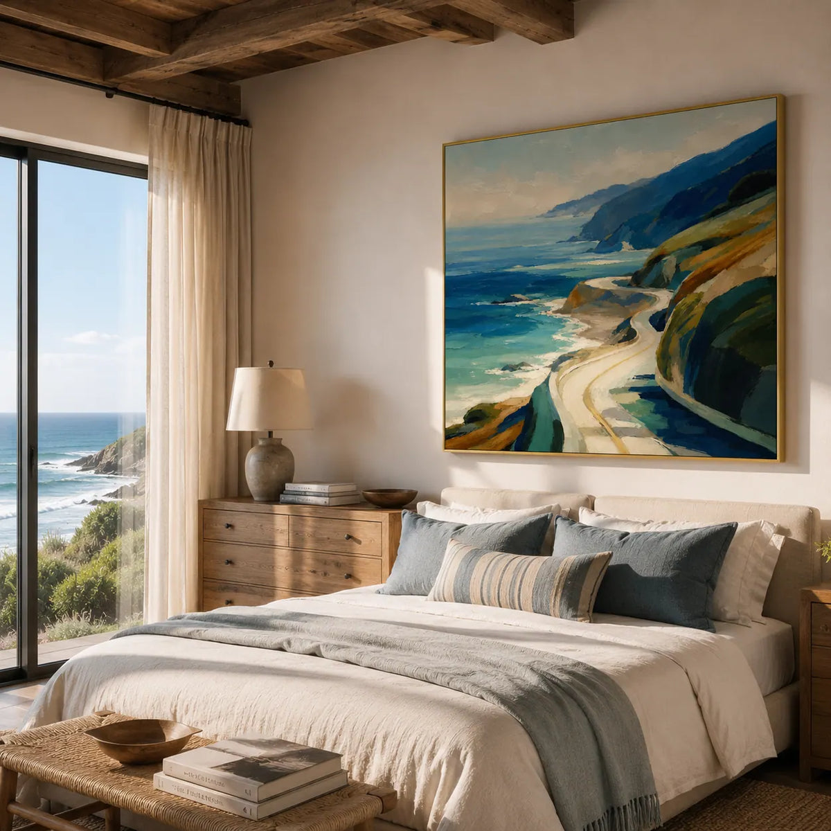 Coastal Road Landscape Wall Art room scene 6 | Olyrel