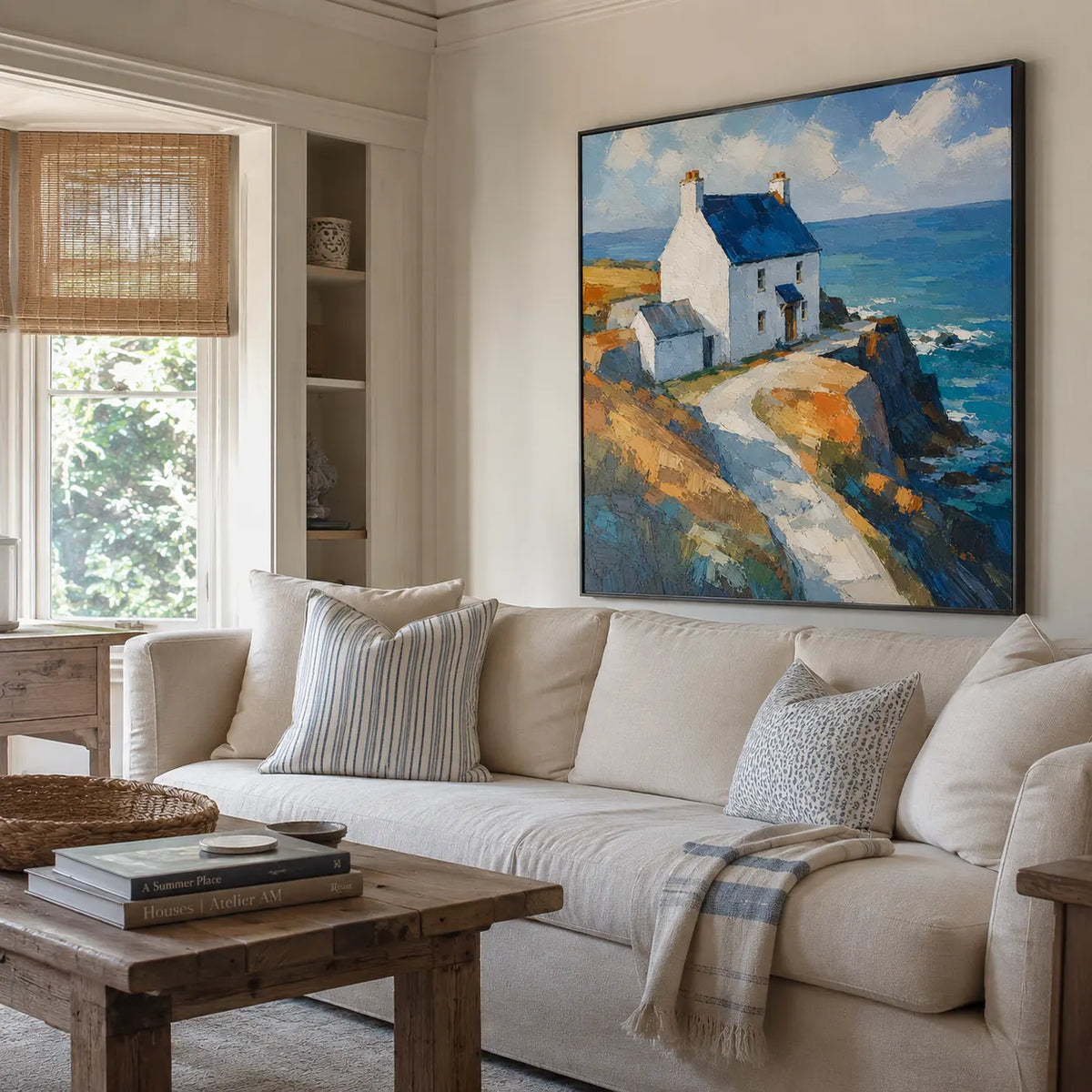 White Chapel Coastal Wall Art room scene 5 | Olyrel