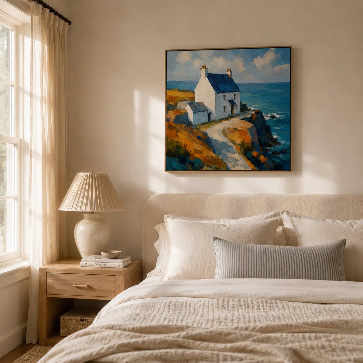 White Chapel Coastal Wall Art room scene 6 | Olyrel