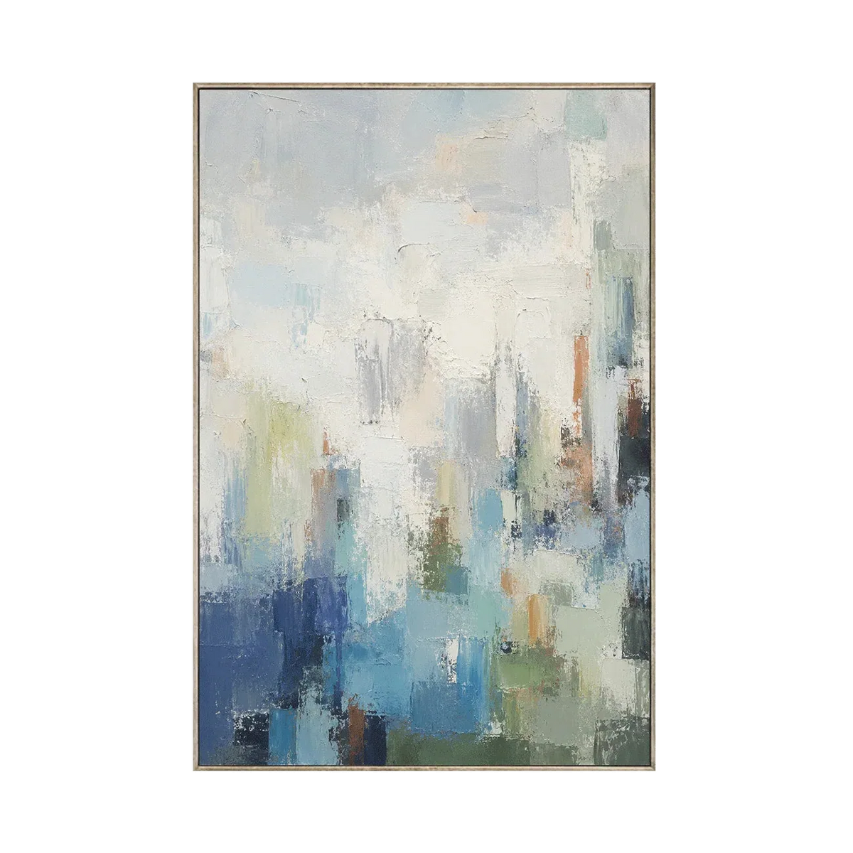 Blue Mistfall Abstract Wall Art | Olyrel