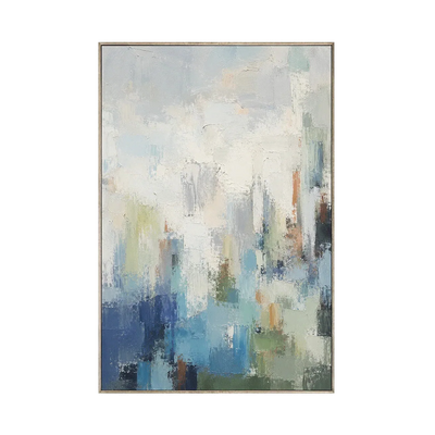 Blue Mistfall Abstract Wall Art | Olyrel