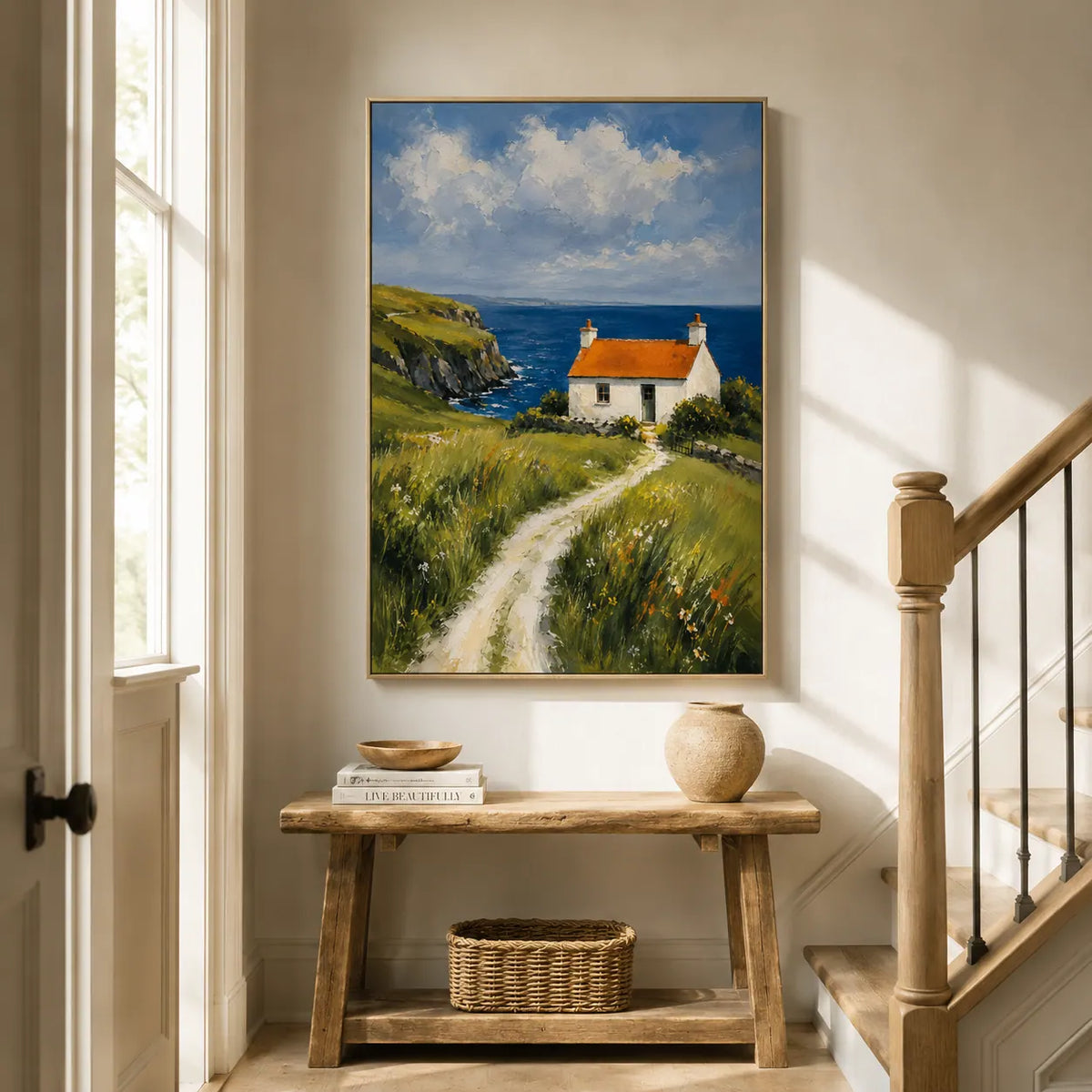 Hill Cottage Landscape Wall Art room scene 4 | Olyrel