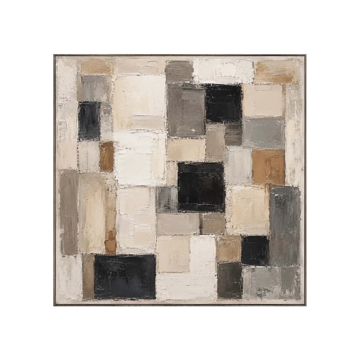 Neutral Mosaic Abstract Wall Art | Olyrel