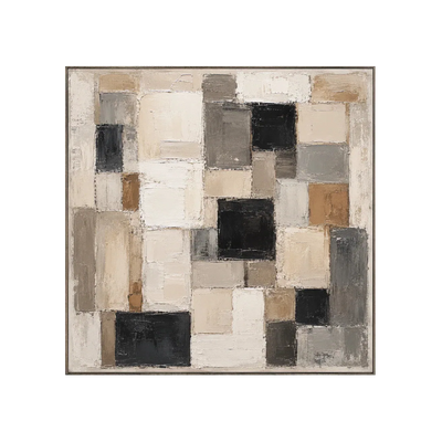 Neutral Mosaic Abstract Wall Art | Olyrel