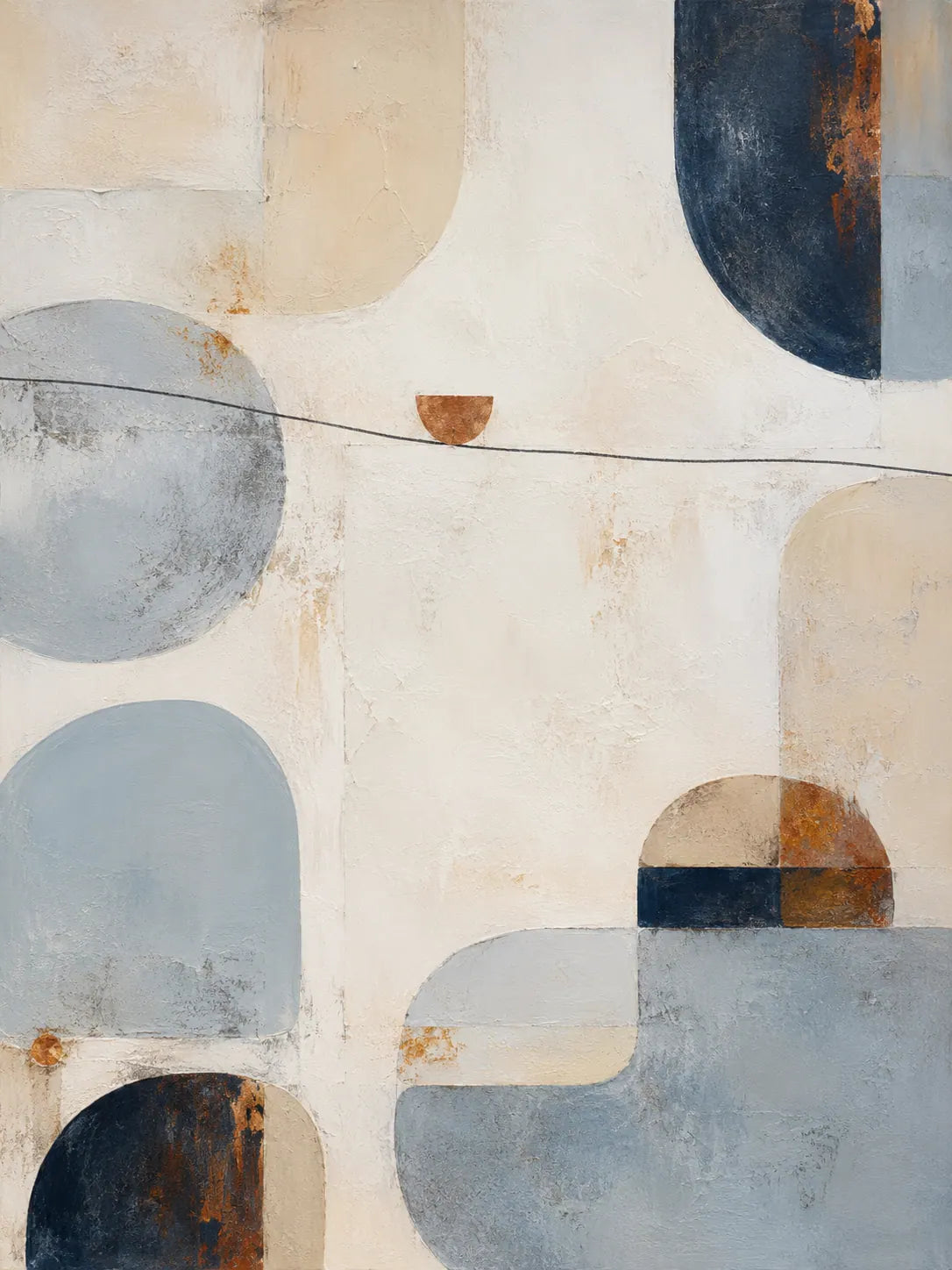 Soft Geometry Abstract Wall Art room scene 1 | Olyrel