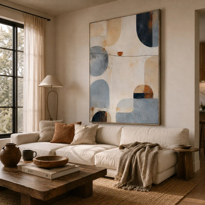 Soft Geometry Abstract Wall Art room scene 6 | Olyrel