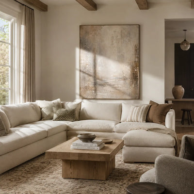 Quiet Linen Textured Wall Art room scene 2 | Olyrel