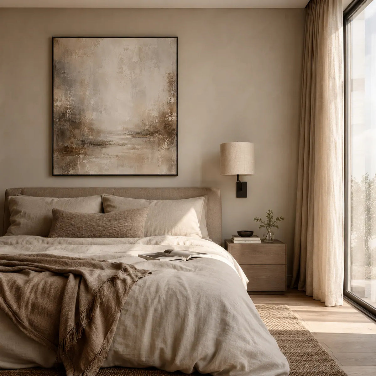 Quiet Linen Textured Wall Art room scene 6 | Olyrel