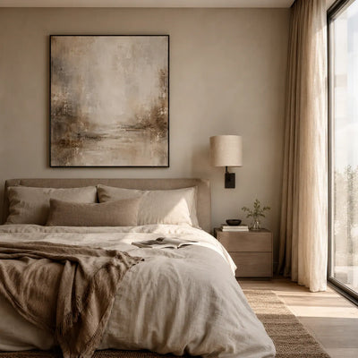 Quiet Linen Textured Wall Art room scene 6 | Olyrel