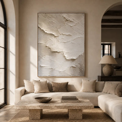 Layered Plaster Textured Wall Art room scene 3 | Olyrel