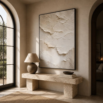 Layered Plaster Textured Wall Art room scene 5 | Olyrel