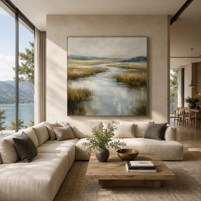 Marsh Light Landscape Wall Art room scene 2 | Olyrel