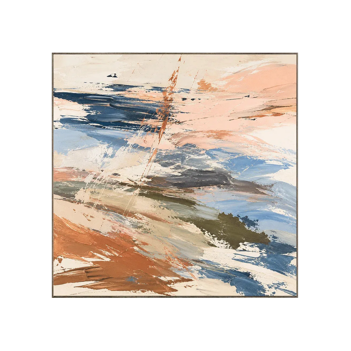 Peach Current Abstract Wall Art | Olyrel