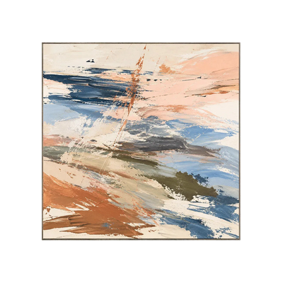 Peach Current Abstract Wall Art | Olyrel
