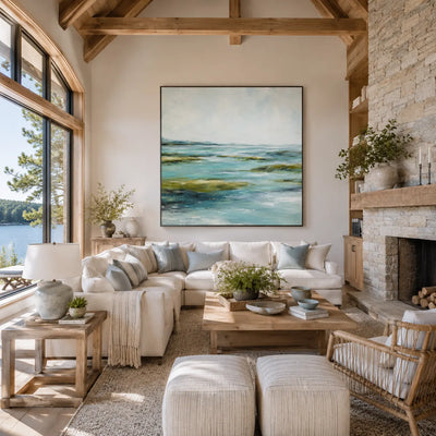 Sea Glass Landscape Wall Art room scene 5 | Olyrel