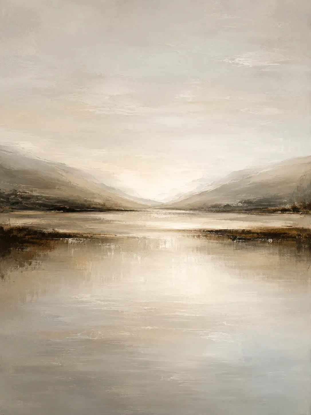 Quiet Estuary Landscape Wall Art room scene 1 | Olyrel