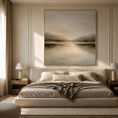 Quiet Estuary Landscape Wall Art room scene 3 | Olyrel