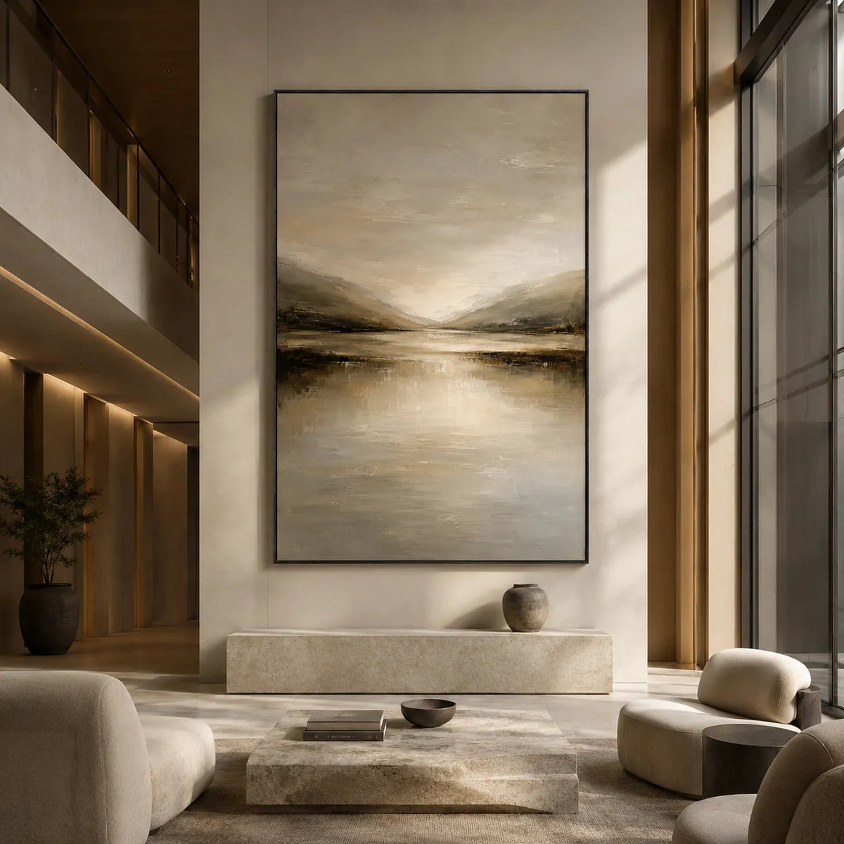 Quiet Estuary Landscape Wall Art room scene 6 | Olyrel
