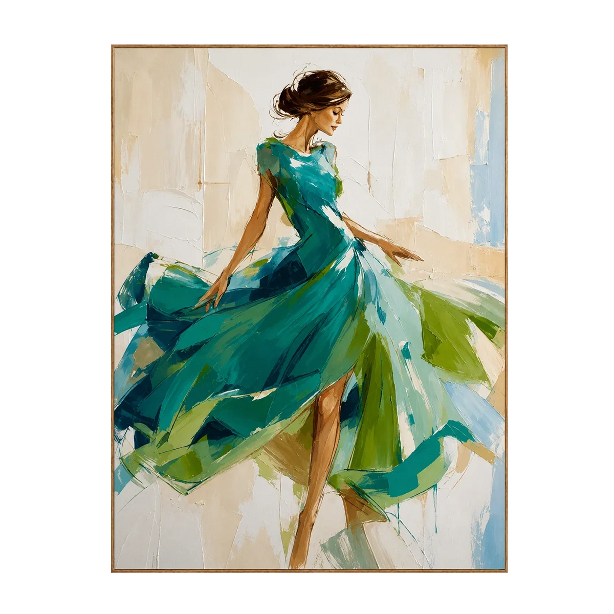 Emerald Dancer Figure Wall Art | Olyrel