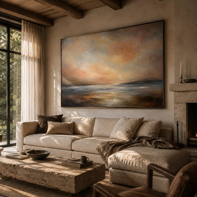 Rosewater Horizon Landscape Wall Art room scene 3 | Olyrel