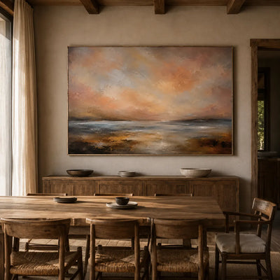 Rosewater Horizon Landscape Wall Art room scene 6 | Olyrel