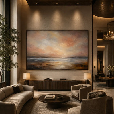 Rosewater Horizon Landscape Wall Art room scene 7 | Olyrel