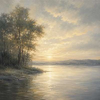 Golden Shore Landscape Wall Art room scene 1 | Olyrel
