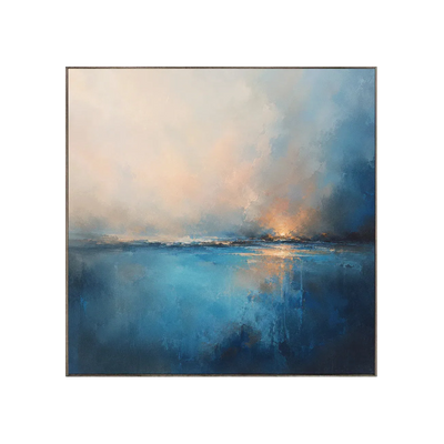 Blue Rain Seascape Wall Art | Olyrel