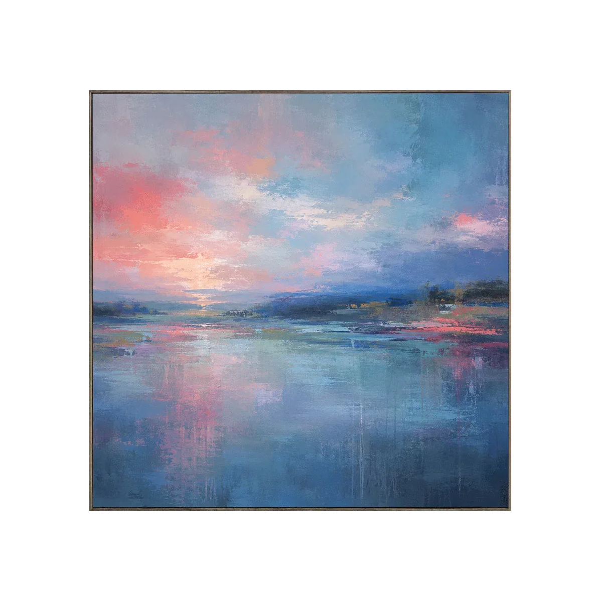 Coral Sky Seascape Wall Art | Olyrel