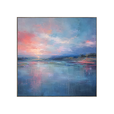 Coral Sky Seascape Wall Art | Olyrel