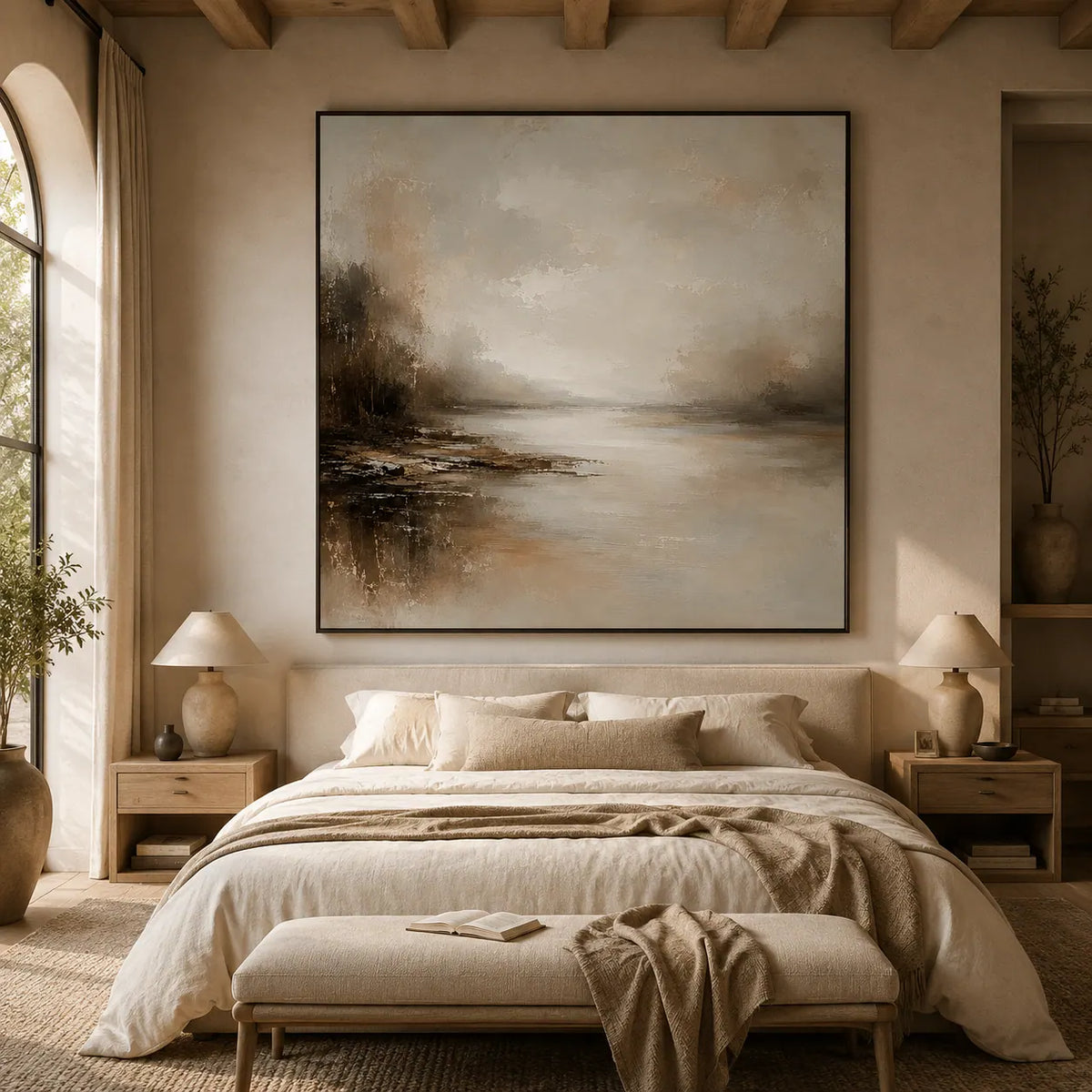 Soft Harbor Landscape Wall Art room scene 2 | Olyrel